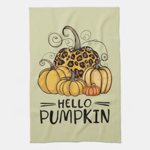 Hallo Kürbisliebhaber Herbstsaison Herbst Thanksgi Geschirrtuch