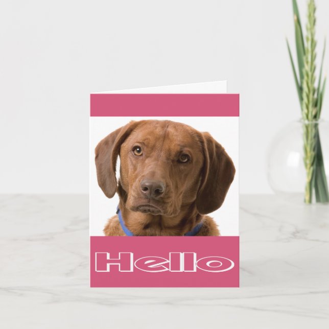 Hallo Labrador Retriever Puppy Doppy Note Card Karte (Vorderseite)