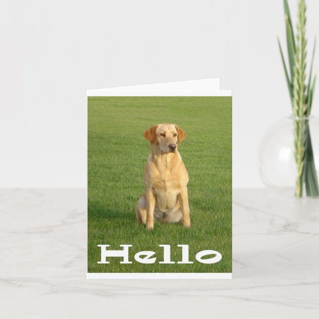 Hallo Labrador Retriever Puppy Hunde Note Card Karte (Vorderseite)