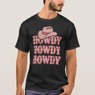 Hallo Land Cowgirl Hut Rosa Südstaaten Mädchen Rod T-Shirt