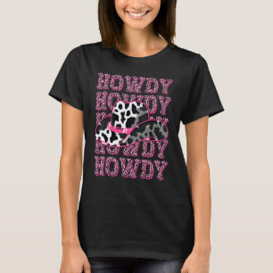 HALLO Land Südliche Western-Rosa Leopard Kuh p T-Shirt