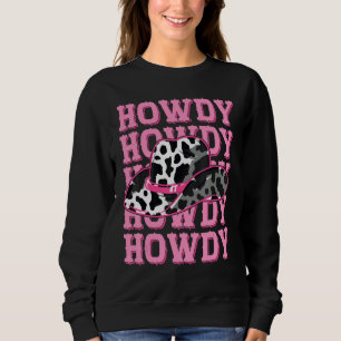 HALLO Land Südwesten Western Pink Texas Kuh Fleck Sweatshirt