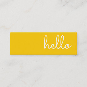 Hallo   lässiges modernes weißes u. gelb mini visitenkarte