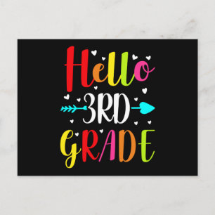 Hallo Lehrer der dritten Klasse oder Student Postkarte