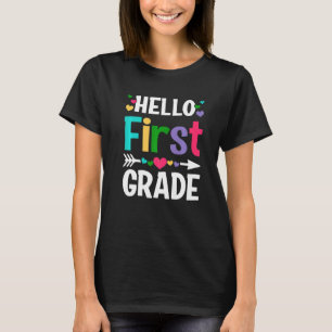 Hallo Lehrer der ersten Klasse Student zurück zur T-Shirt