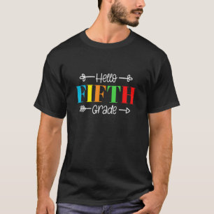 Hallo Lehrer der fünften Klasse Kinder Eltern Zurü T-Shirt