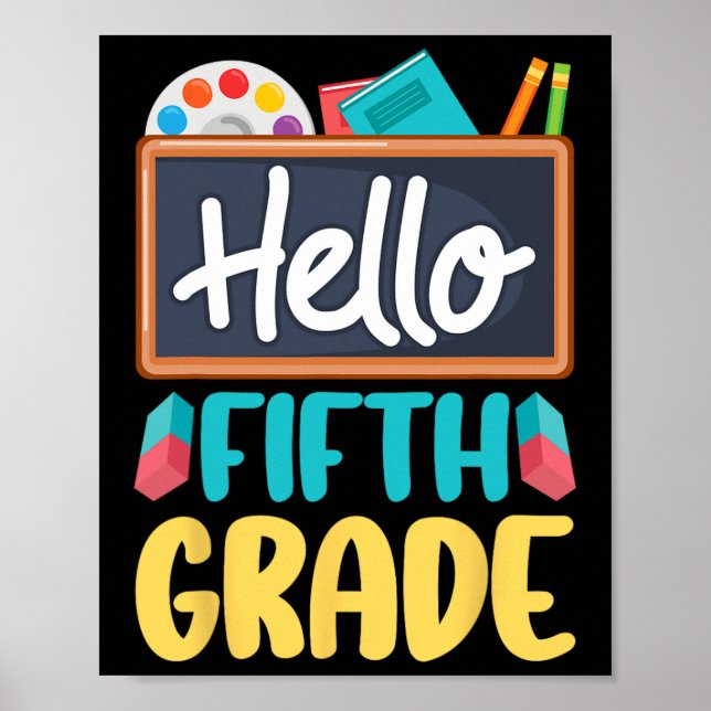 Hallo Lehrer der fünften Klasse Schüler 5. Klasse  Poster (Vorne)