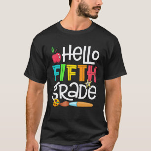 Hallo Lehrer der fünften Klasse Schüler Bunt Zurüc T-Shirt
