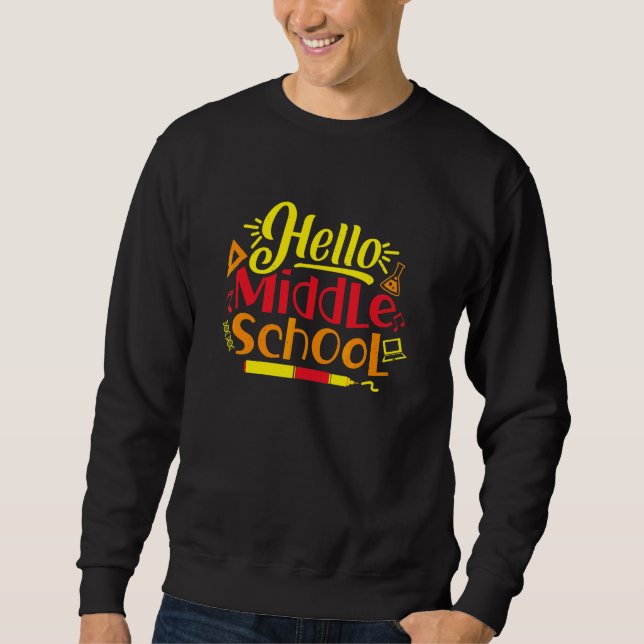 Hallo Lehrer der Mittelschule Junior Highschool St Sweatshirt (Vorderseite)
