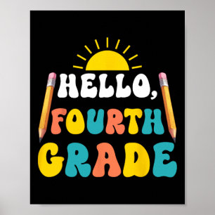 Hallo Lehrer der vierten Klasse Schüler 4. Klasse Poster