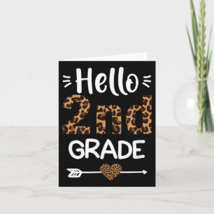 Hallo Leopard Lehrer der zweiten Klasse Studierend Karte