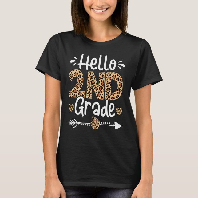 Hallo Leopard Lehrer der zweiten Klasse Studierend T-Shirt (Vorderseite)