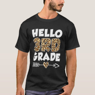 Hallo Leopard Print 3. Klasse Lehrer Ki T-Shirt