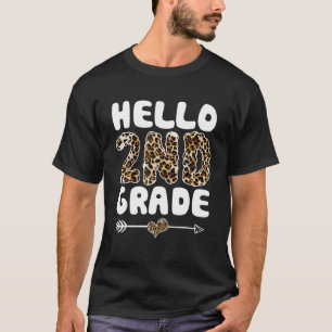 Hallo Leopard Print First Grade Lehrer T-Shirt