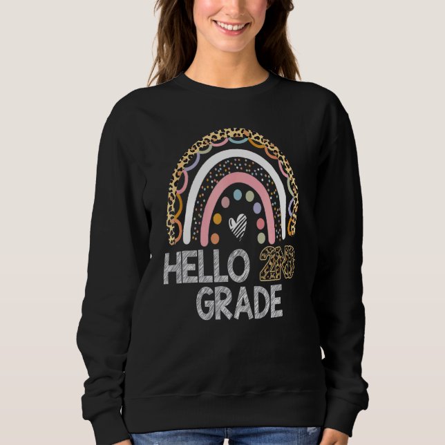 Hallo Leopard Rainbow Back to School Tee (Vorderseite)