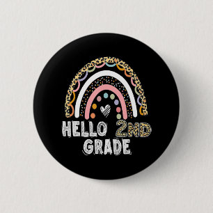 Hallo Leopard Rainbow Back to School Tee Button