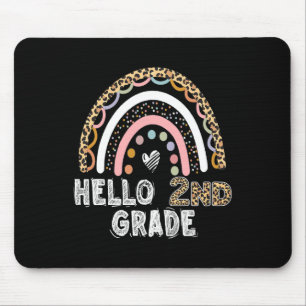 Hallo Leopard Rainbow Back to School Tee Mousepad