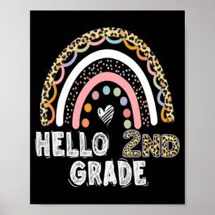 Hallo Leopard Rainbow Back to School Tee Poster