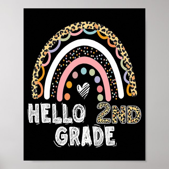 Hallo Leopard Rainbow Back to School Tee Poster (Vorne)