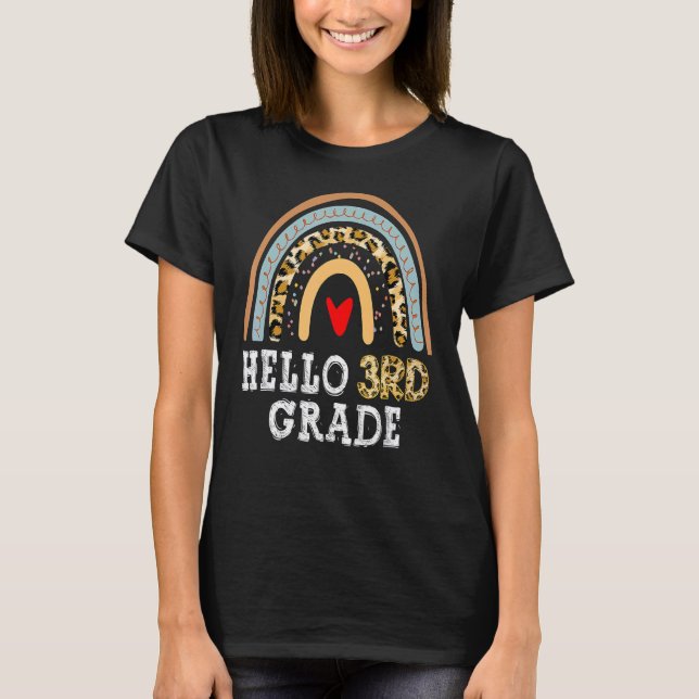 Hallo Leopard-Regenbogen Zurück zum Tee der Schule (Vorderseite)