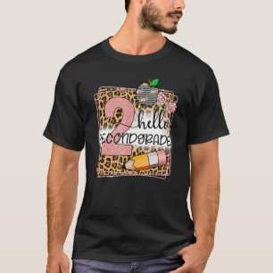 Hallo Leopardendruck der zweiten Klasse 2. Klasse T-Shirt