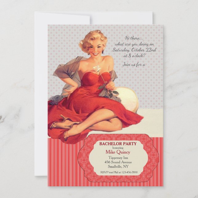 Hallo Liebe Bachelor Party Einladung (Vorderseite)