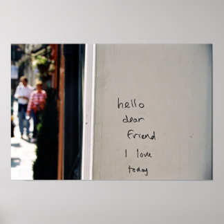Hallo lieber Freund Ich Liebe heute Poster