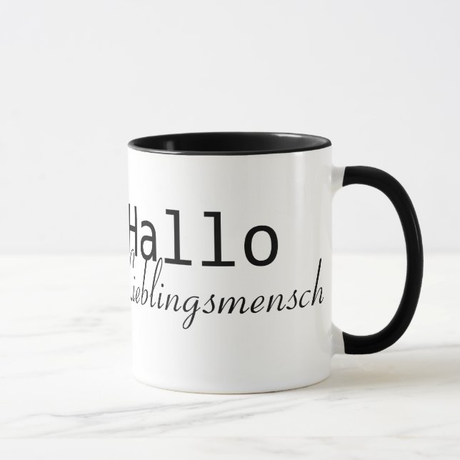 Hallo Lieblingsmensch Tasse (Rechts)