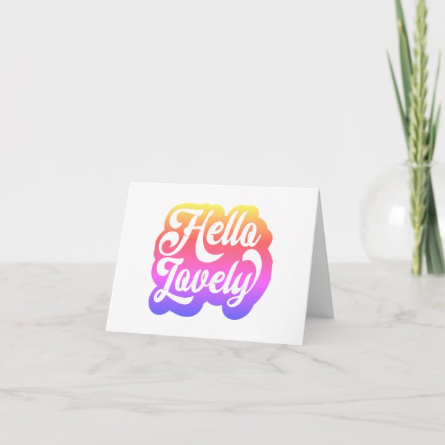 Hallo Love Postcard Retro Style Karte (Vorderseite)