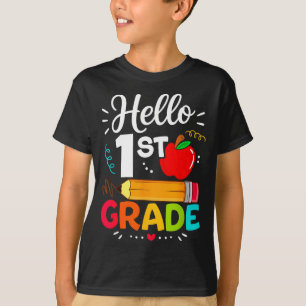 Hallo lustiger Lehrer für die 1. Klasse zum zurück T-Shirt