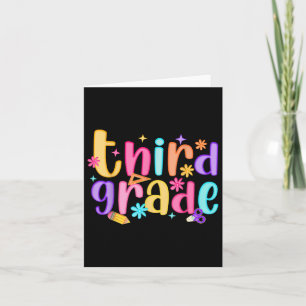 Hallo Mädchen der dritten Klasse Kindermädchen Rüc Karte