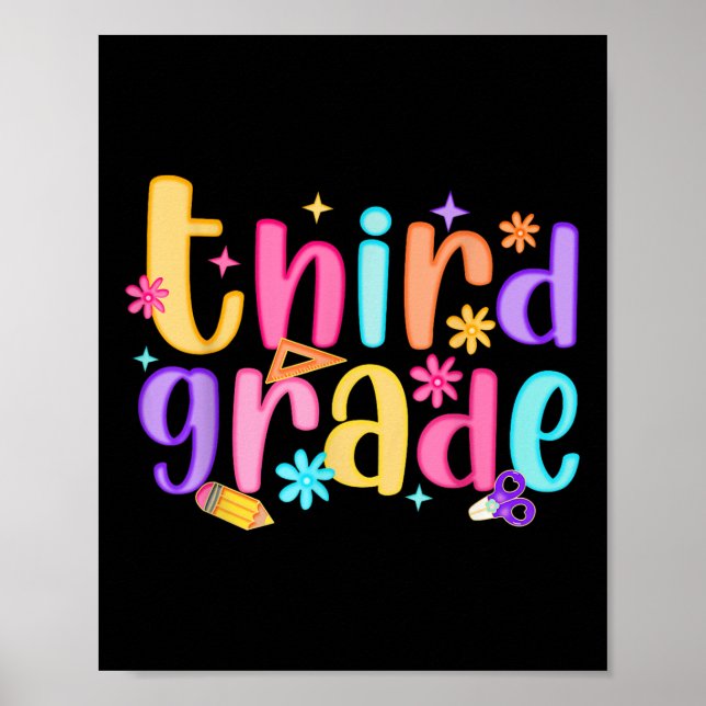 Hallo Mädchen der dritten Klasse Kindermädchen Rüc Poster (Vorne)