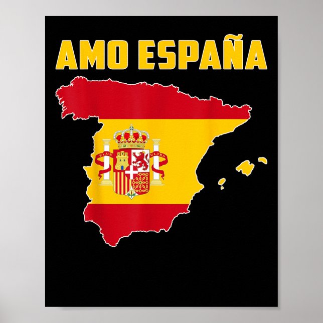 Hallo Madrid I Liebe Spanien Karte Flag Proud Span Poster (Vorne)