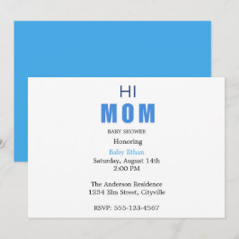 Hallo Mama Baby Boy Shower Einladung