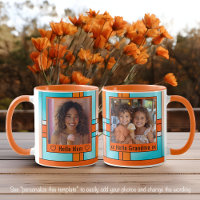 Hallo Mama Oma Farbige gestanzte Glas Foto Tasse