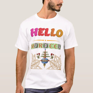 Hallo Marokkanische Farbige Dekorationskunst Desig T-Shirt