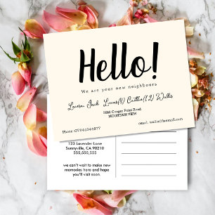 Hallo, Meet the Neighbors   Einfache Begrüßung Pos Postkarte