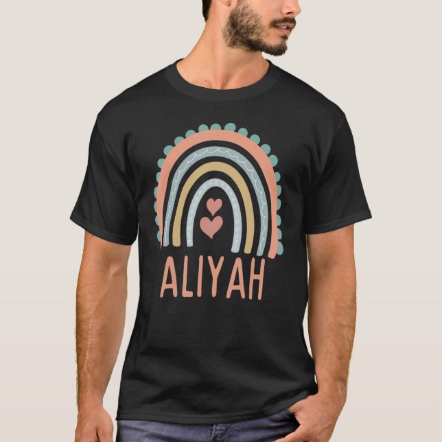 Hallo mein Name ist ALIYAH Rainbow Name Custome Pr T-Shirt (Vorderseite)