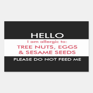 Hallo Mein Name ist allergisch auf Kinder Allergie Rechteckiger Aufkleber