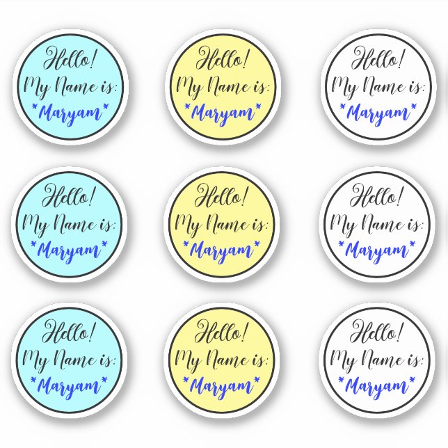 Hallo Mein Name ist Aufkleber (Lässige Markierunge (Vorderseite)