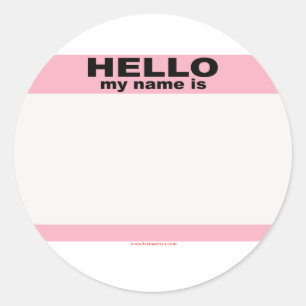 Hallo, mein Name ist BLANK PINK copy Runder Aufkleber