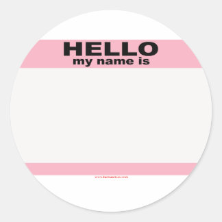 Hallo, mein Name ist BLANK PINK copy Runder Aufkleber