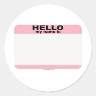 Hallo, mein Name ist BLANK PINK copy Runder Aufkleber