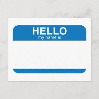 Hallo, mein Name ist blau Postkarte