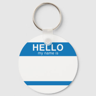Hallo, mein Name ist blau Schlüsselanhänger