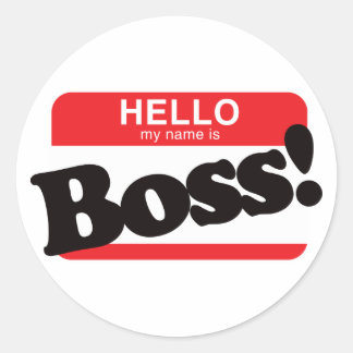 Hallo, mein Name ist Boss Runder Aufkleber