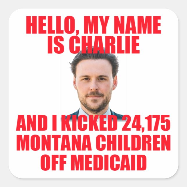 Hallo, mein Name ist Charlie Quadratischer Aufkleber (Vorderseite)