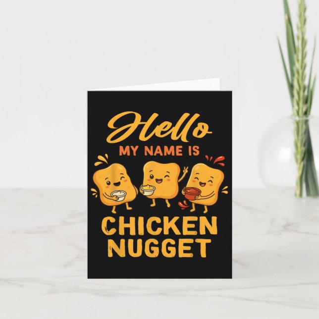 Hallo, mein Name ist Chicken Nugget Kostüm Kinder  Karte (Vorderseite)