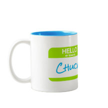 Hallo, mein Name ist CHUCK Nametag Green Blue Offi