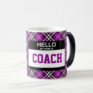 Hallo Mein Name ist COACH Sports Kariert Lila Verwandlungstasse